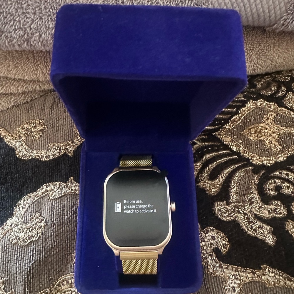 Gold Smartwatch with Black Display
